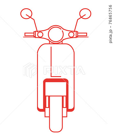 正面バイク原付きスクーターの線画イラスト アイコンのイラスト素材