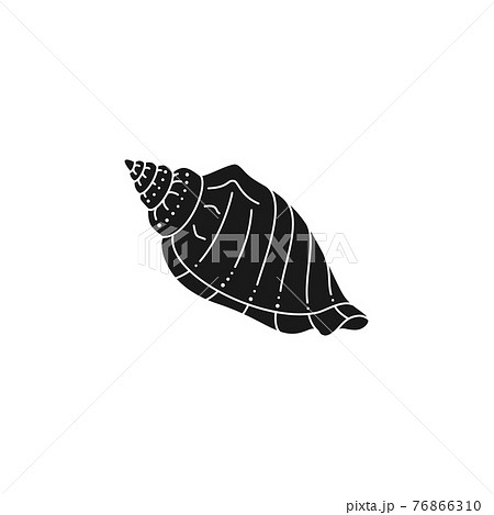 Seashell Silhouette In A Trendy Minimal Style のイラスト素材