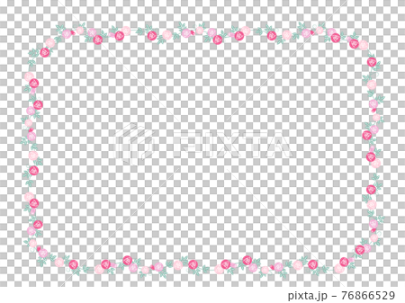 角型バラのフレーム 背景透過のイラスト素材