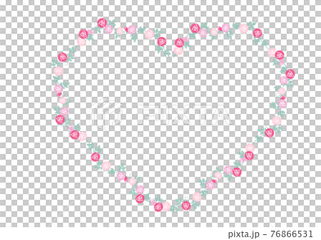 Rose Heart Shaped Frame Transparent Background Stock Illustration