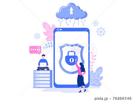 Data Cloud Private Illustration To Access Hosting or Database And Data Protection. Internet Cyber Security Shield Business Data Cloud Private Illustration To Access Hosting or Database And Data Protection. Internet Cyber Security Shield Business 76866546