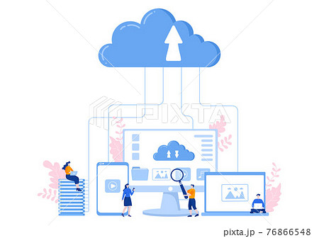 Cloud Data Storage Hosting Research Illustration For Information Database Statistics And Search Analysis Cloud Data Storage Hosting Research Illustration For Information Database Statistics And Search Analysis 76866548