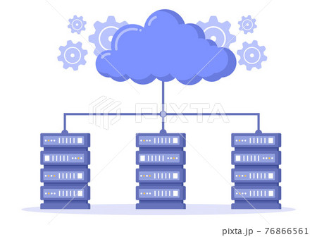 Cloud Storage Service Illustration for Hosting or Data Center, Online File Download, Upload, Management and Technology Cloud Storage Service Illustration for Hosting or Data Center, Online File Download, Upload, Management and Technology 76866561