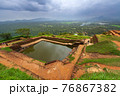 Ruins on top of Sigiriya Lion's rock palace and fortress 76867382