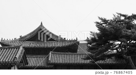 韓国 屋根 韓屋 76867405