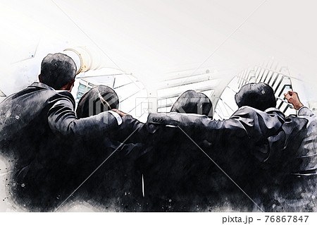 Abstract happiness young business partnership and relaxation for job on watercolor illustration painting background. Abstract happiness young business partnership and relaxation for job on watercolor illustration painting background. 76867847