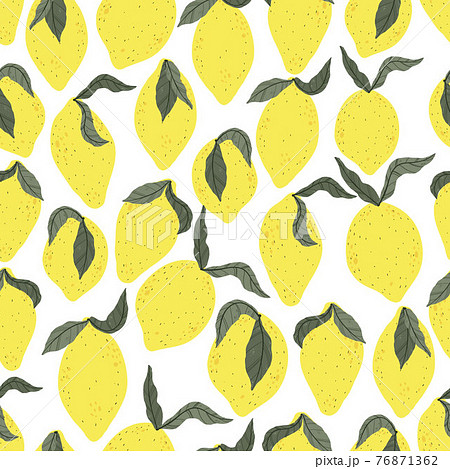 Tropical Lemon seamless pattern in hand drawn cartoon style. Citrus summer background in flat design. Cute bright summer vector pattern. Tropical Lemon seamless pattern in hand drawn cartoon style. Citrus summer background in flat design. Cute bright summer vector pattern. 76871362
