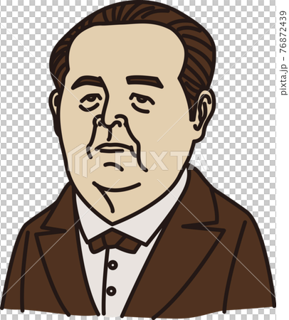 セピア調の明治時代のおっさん その3のイラスト素材 [76872439