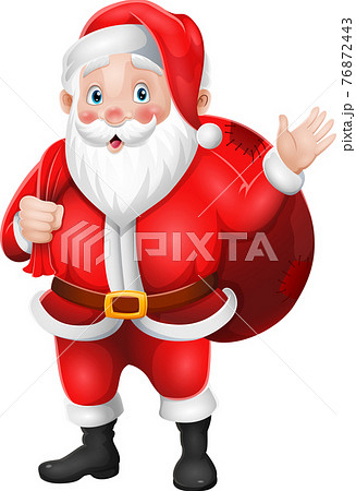 Santa Claus Carrying A Bag Of The Presents のイラスト素材