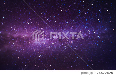 Blurry bokeh of milky way with bright stars on blue sky at night. Natural universe space landscape background. It is the galaxy that contains our Solar System 76872620