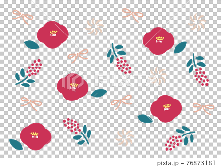 Japanese pattern camellia southern sky cute background 76873181
