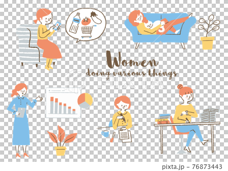 Women doing various things_set Women doing various things_set 76873443