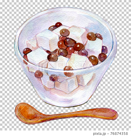 水彩イラスト スイーツ 豆かん 水彩イラスト スイーツ 豆かん 76874358