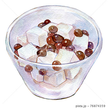 水彩イラスト　スイーツ　豆かん 76874359