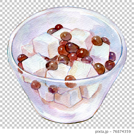 水彩イラスト　スイーツ　豆かん 76874359