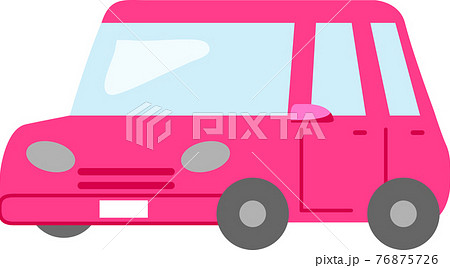 イラスト素材 桃色の乗用車 ピンク 乗り物 のイラスト素材