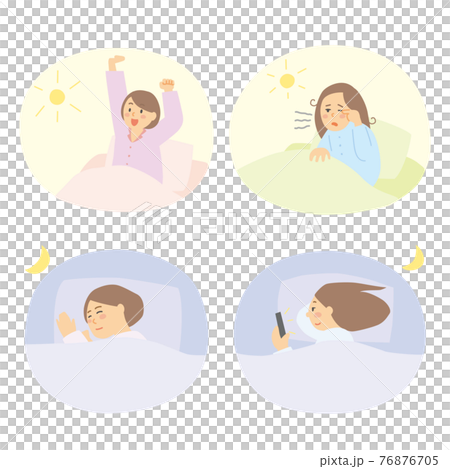 20's, 30's, sleep deprivation, female, waking up, good, bad, deep sleep, lack of sleep 76876705