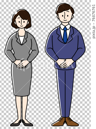 一個商人和一個女商人的站立形象 一個商人和一個女商人的站立形象 76876761