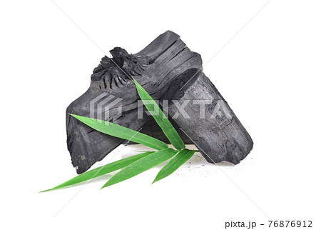 Natural wood charcoal, traditional charcoal or hard wood charcoal isolated on white background 76876912