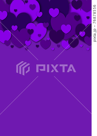 ハート背景素材 紫色系ハートが上の方に湧き上がるイメージ 縦 他色有りのイラスト素材