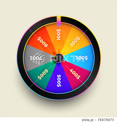 colorful wheel of fortune luck design 76878873