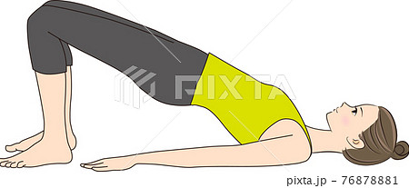 ピラティス ポーズイラスト Shoulder Bridgeのイラスト素材