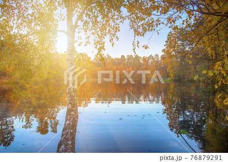 Autumn beautiful lake Autumn beautiful lake 76879291