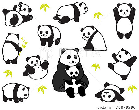 Various Poses Of The Panda Stock Illustration