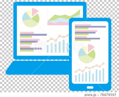 智能手機、個人電腦、圖表、數學、股票價格、圖表、圖表、移動、藍色、搜索、研究、研究 76879597
