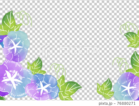 牽牛花新鮮的水彩框架 牽牛花新鮮的水彩框架 76880271
