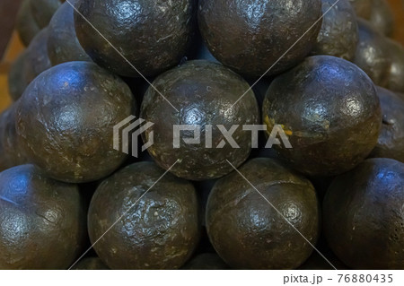 iron shell cannon black vertical set closeup background military 76880435