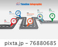 Business road map timeline infographic template with pointers, Vector Illustration 76880685