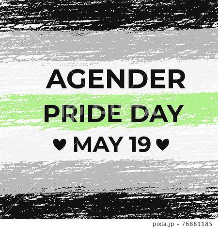 Agender Pride Day Poster With Transgender Pride Stock Illustration