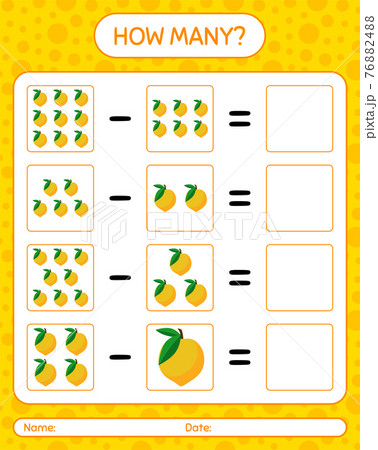 How many counting game eggfruit. worksheet for preschool kids, kids activity sheet, printable worksheet 76882488