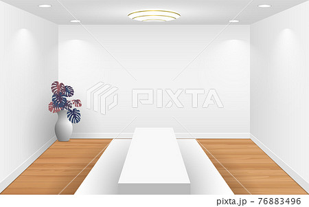 white bench in the white gallery room white bench in the white gallery room 76883496
