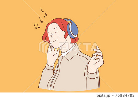 Listening to music lifestyle concept Listening to music lifestyle concept 76884785