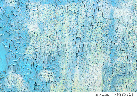 Old flaky paint on a metal surface. Blue grunge texture 76885513