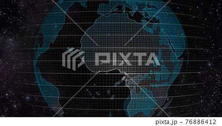 Big data 3d Earth. Binary code surrounding globe rotating. Retro digital Earth. Digital data globe,abstract 3D rendering of data network surrounding planet earth. Earth View From Outer Space Big data 3d Earth. Binary code surrounding globe rotating. Retro digital Earth. Digital data globe,abstract 3D rendering of data network surrounding planet earth. Earth View From Outer Space 76886412