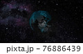 Big data 3d Earth. Binary code surrounding globe rotating. Retro digital Earth. Digital data globe,abstract 3D rendering of data network surrounding planet earth. Earth View From Outer Space 76886439
