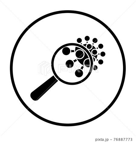 Magnifier Over Coronavirus Molecule Icon Magnifier Over Coronavirus Molecule Icon 76887773