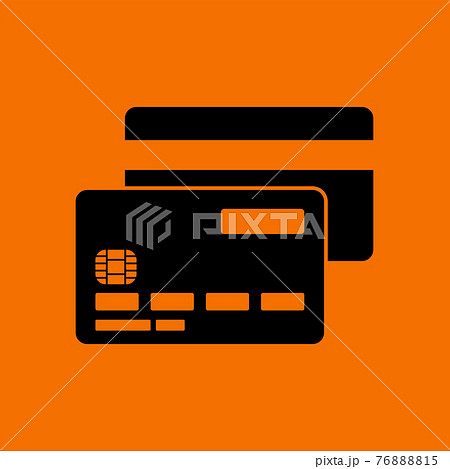 Front And Back Side Of Credit Card Icon 76888815
