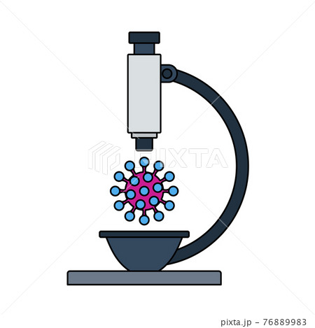 Research Coronavirus By Microscope Icon 76889983