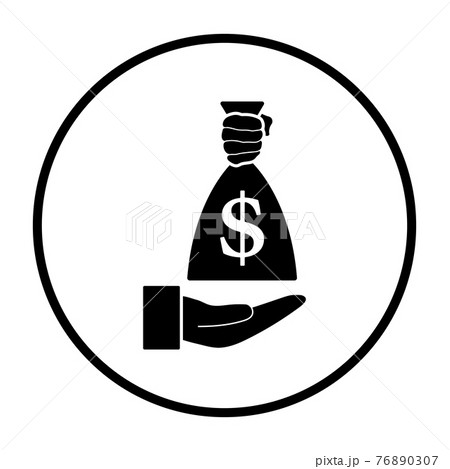 Hand Holding The Money Bag Icon 76890307