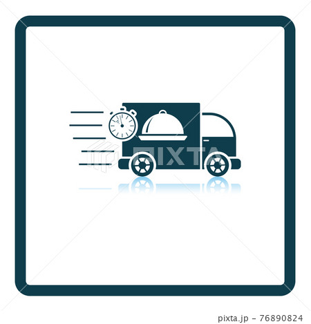 Fast Food Delivery Car Icon 76890824