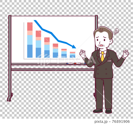 会社の業績を発表する社長 会社の業績を発表する社長 76891906
