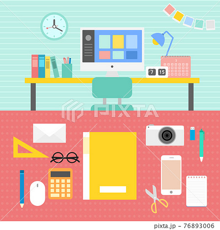 イラスト デスク 机 76893006