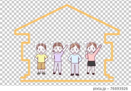 ステイホームする子どもたち ステイホームする子どもたち 76893926