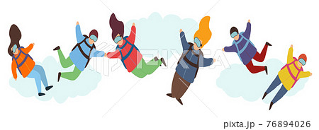 Extreme parachute skydivers 76894026