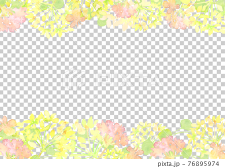 ピンクと黄色の淡い花の背景 76895974