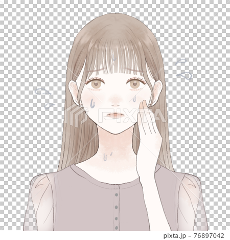多汗症に悩む女性 76897042